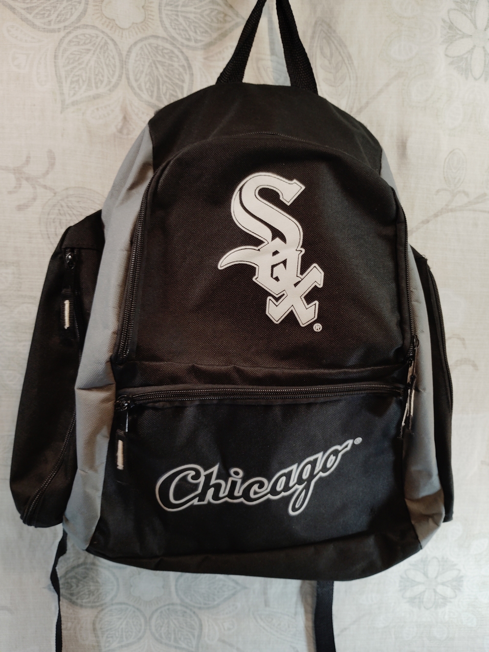 MLB Chicago White Sox Black and Gray Backpack